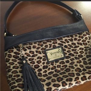 Valentina genuine leather and Animal Print Purse